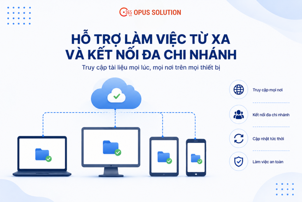 Hệ thống lưu trữ tài liệu trên nền tảng đám mây hỗ trợ làm việc từ xa và kết nối nhiều chi nhánh.