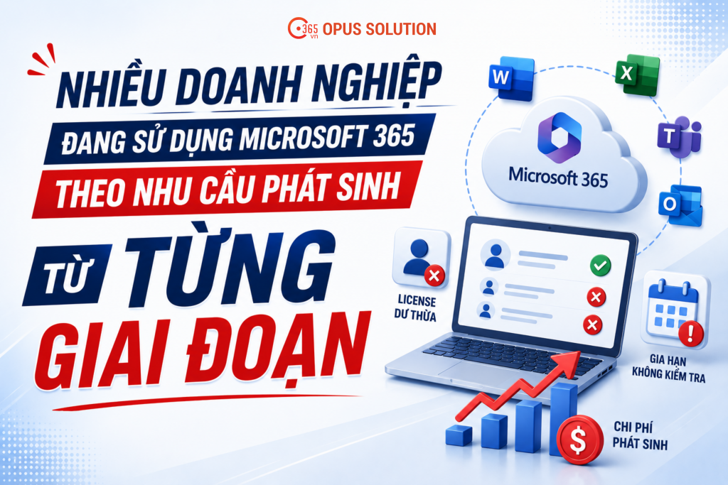 Nhiều doanh nghiệp đang dùng Microsoft 365 theo nhu cầu phát sinh từng giai đoạn mà không nhận ra chi phí đang tăng dần theo thời gian.