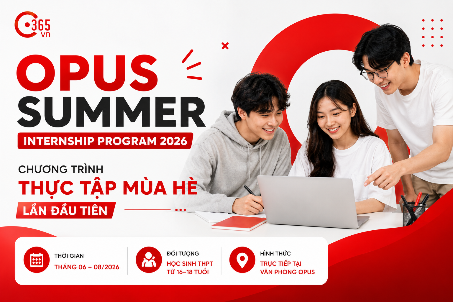 Lần đầu tiên, Opus tổ chức chương trình thực tập dành cho các bạn học sinh THPT
