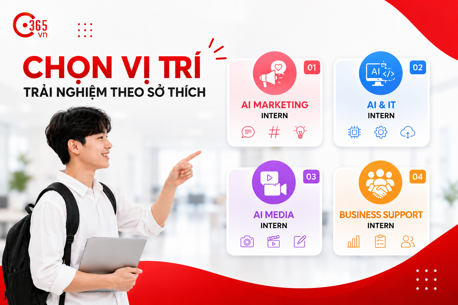 Các bạn học sinh được lựa chọn vị trí thực tập theo ý muốn và sở thích