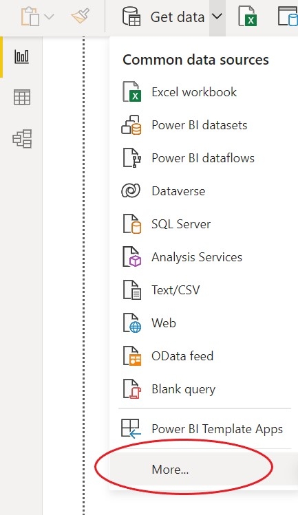 From the dropdown, choose More.