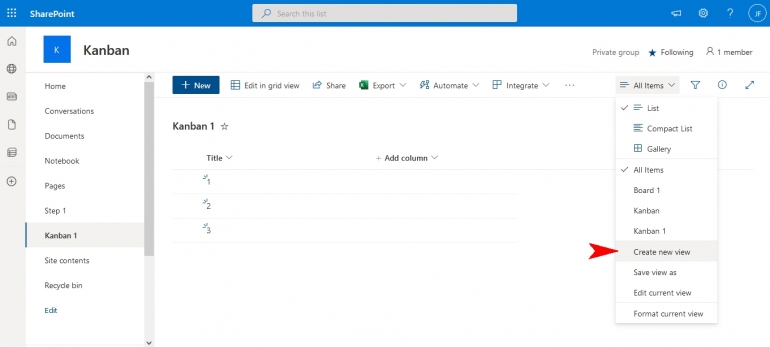 Select All Items then Board View
