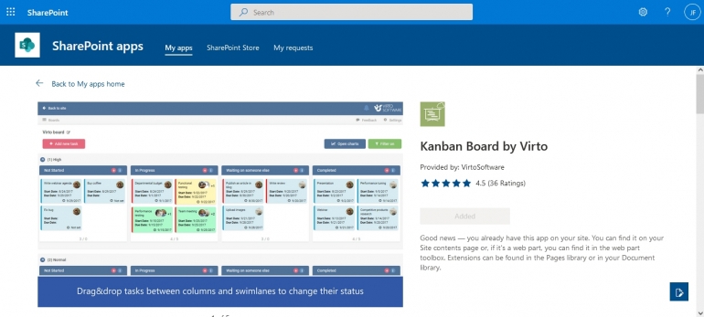 Add the Virto Kanban Board app